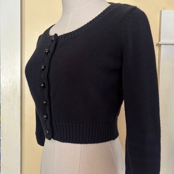 Vintage Betsey Johnson Skull Key Cropped Cardigan - Picture 3 of 10